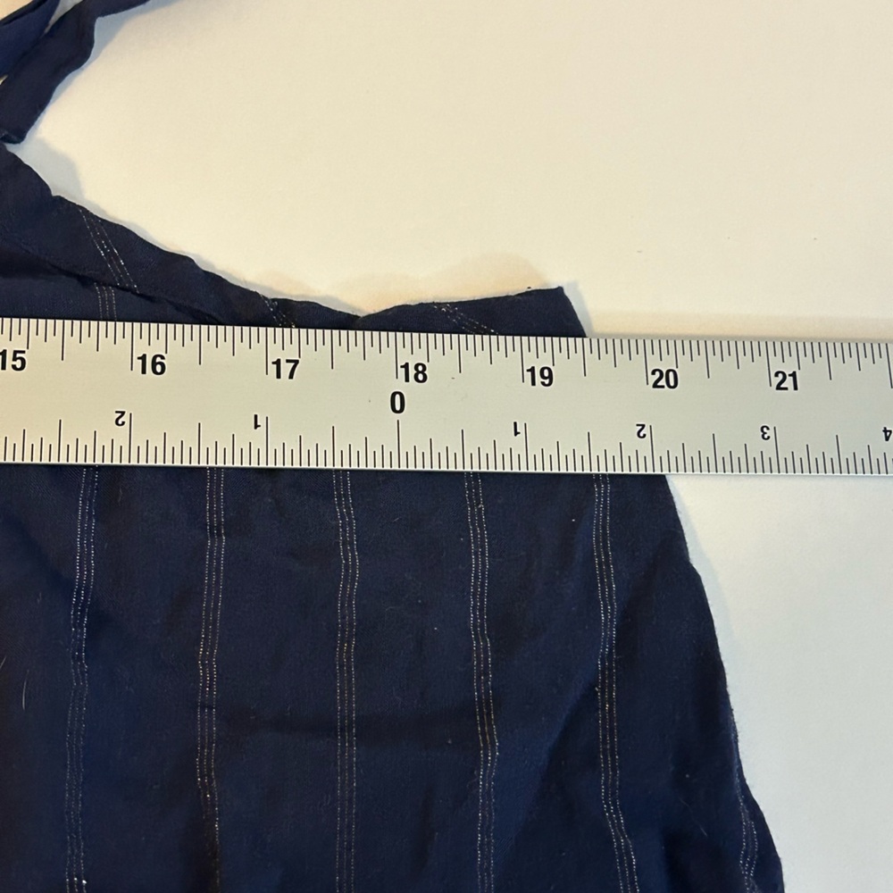 torrid Navy Ruffle-Hem Button Tank - Picture 6 of 7